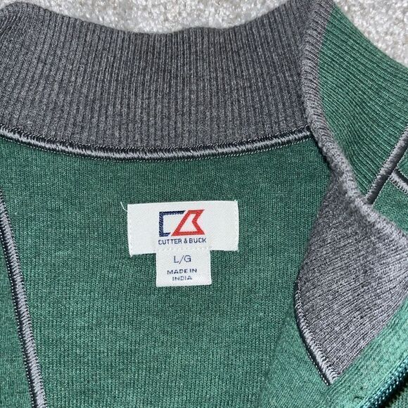 Cutter Buck Whistling Straits green men’s  Golf Polo Shirt Sweater sweatshirt L - Picture 4 of 4